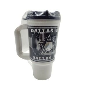 NFL Dallas Cowboys Travel Mug Navy White Insulated Tumbler Gameday 24OZ